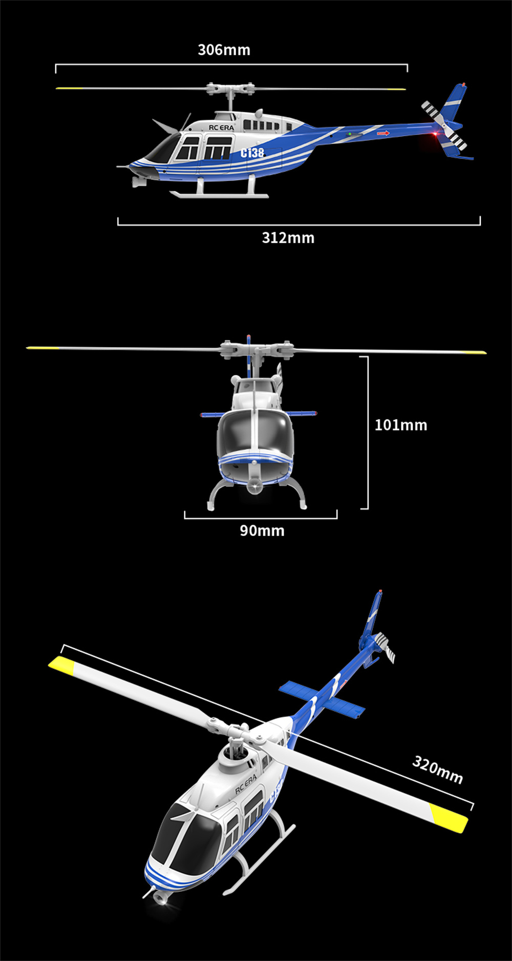 RC-ERA-C138-Bell-206-24G-6CH-6-Achsen-Gyroskop-133-Maszligstab-Houmlhenhalte-Modus-flybarless-RC-Hub-2016971-14